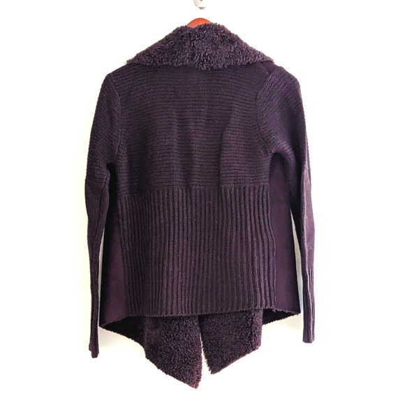 Cardigan Faux Suede, Purple - Picture 2 of 9